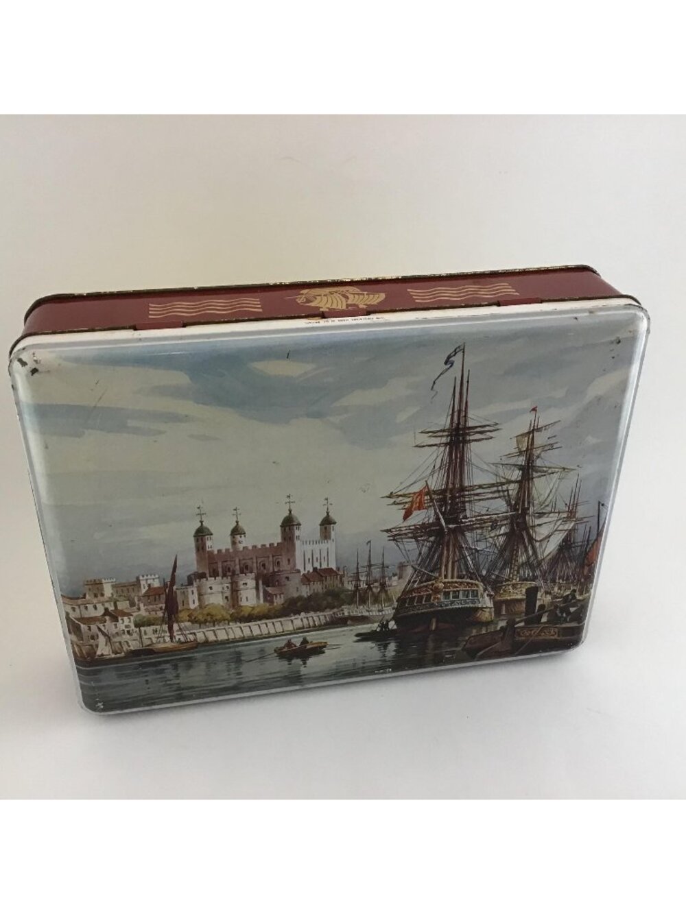 Tower of London Biscuit Tin Vintage Cookie Tin EMPTY